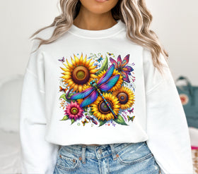 Dragonflies and Sunflowers DTF Transfers