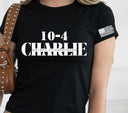 10-4 Charlie- White 2 piece set DTF Transfers