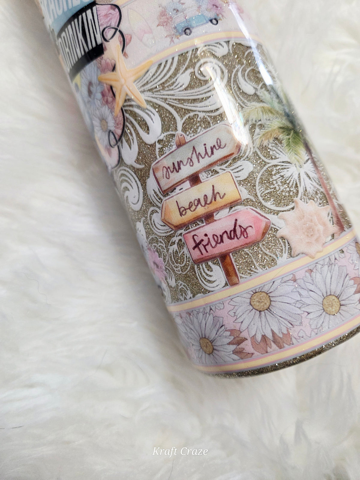 Beaches be Drinkin 20oz finished skinny Tumbler