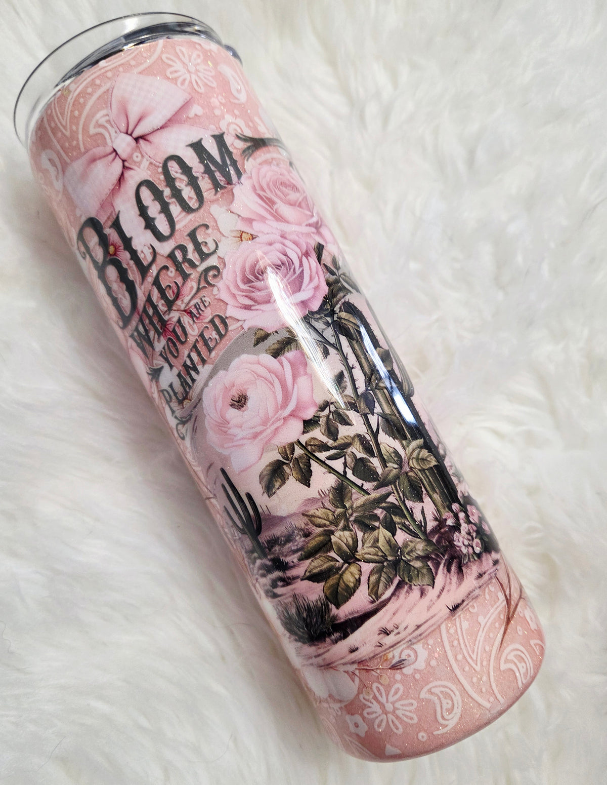 Bloom where you are planted 20oz finished skinny Tumbler