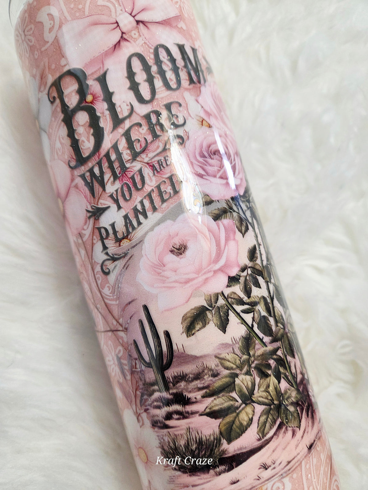 Bloom where you are planted 20oz finished skinny Tumbler
