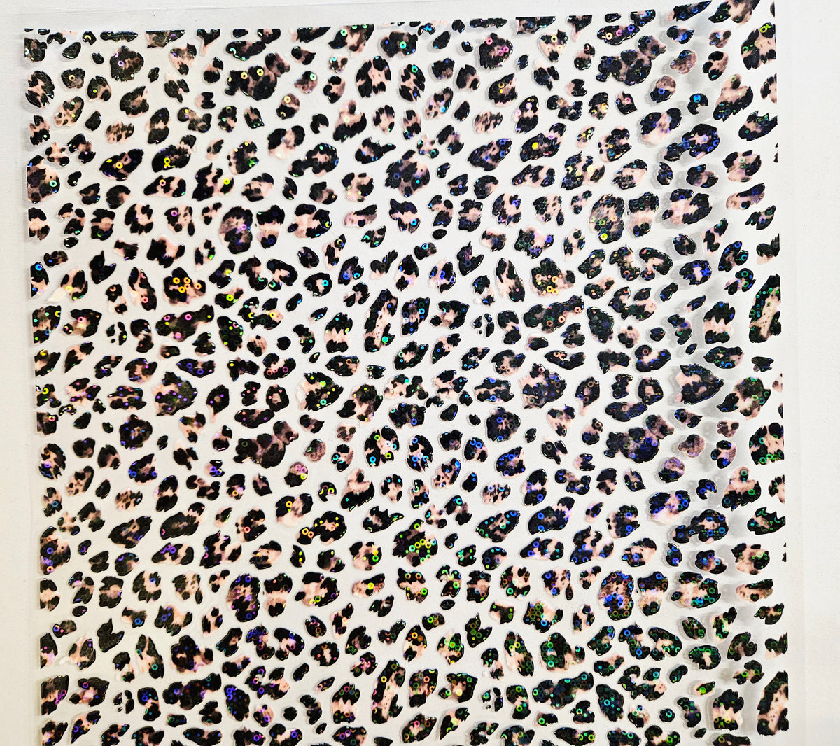 #146 Holographic Shattered Pink Leopard