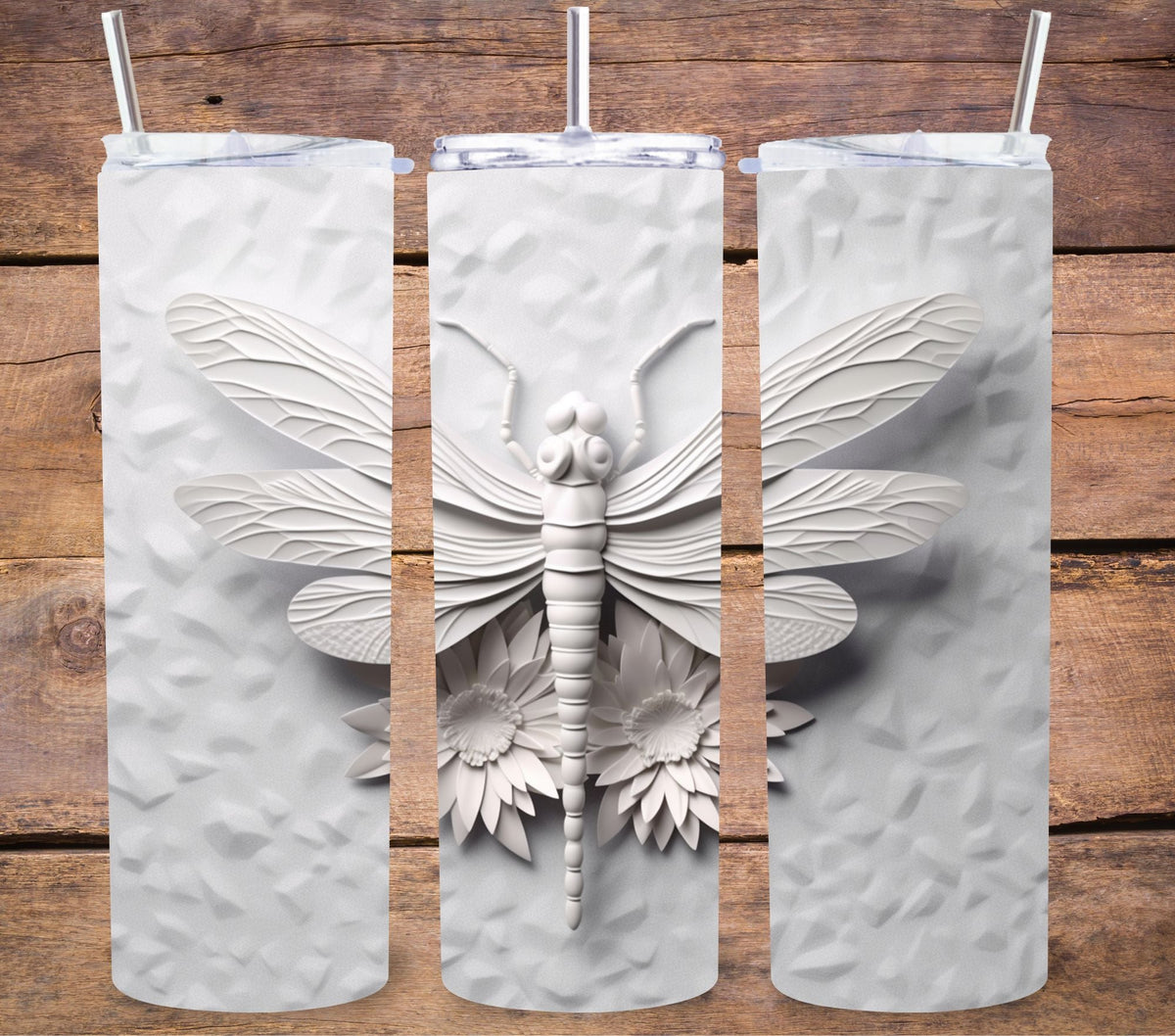 3D Dragonflies vinyl tumbler wraps- 8 Designs