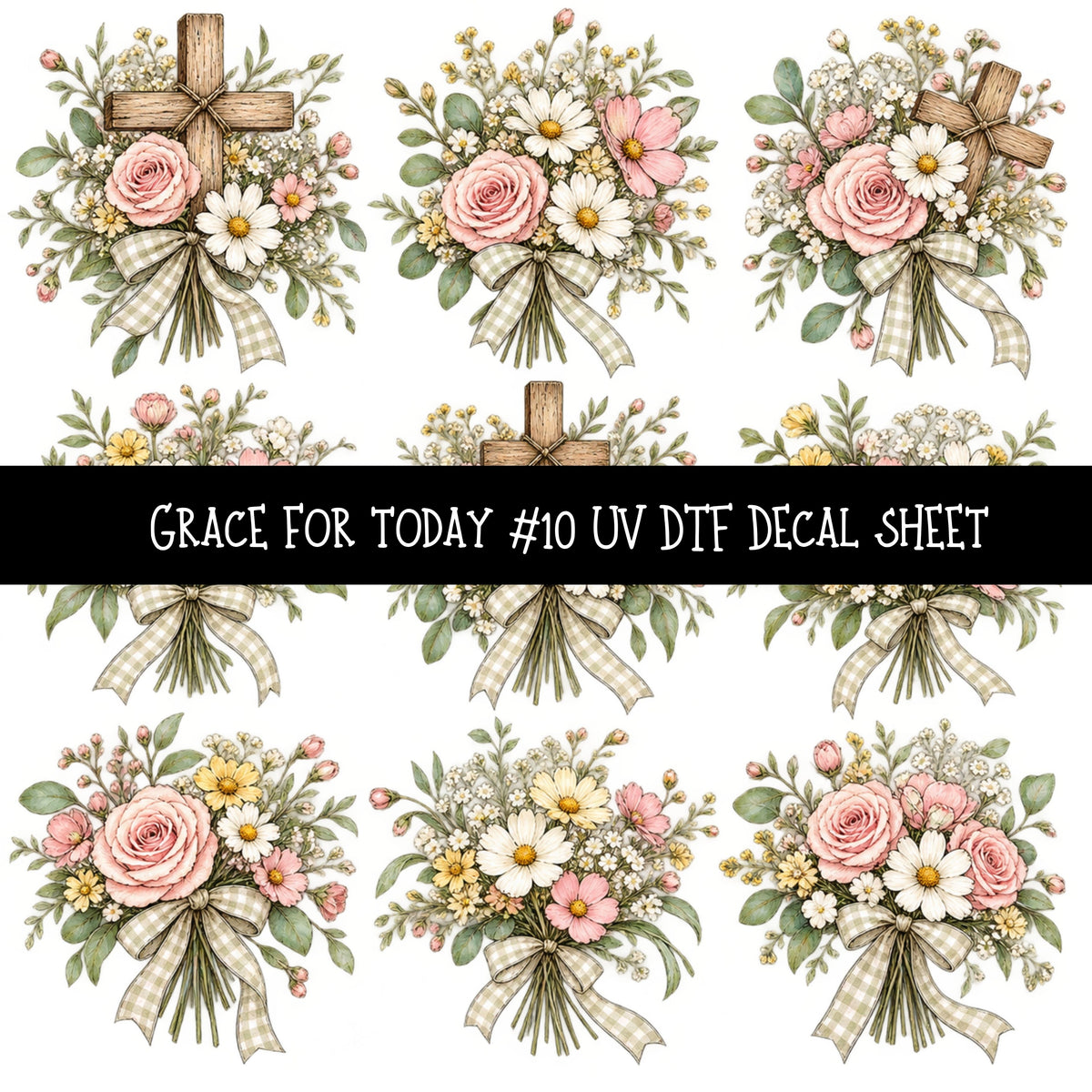 Grace for today UV DTF Decal sheets 12 Designs available