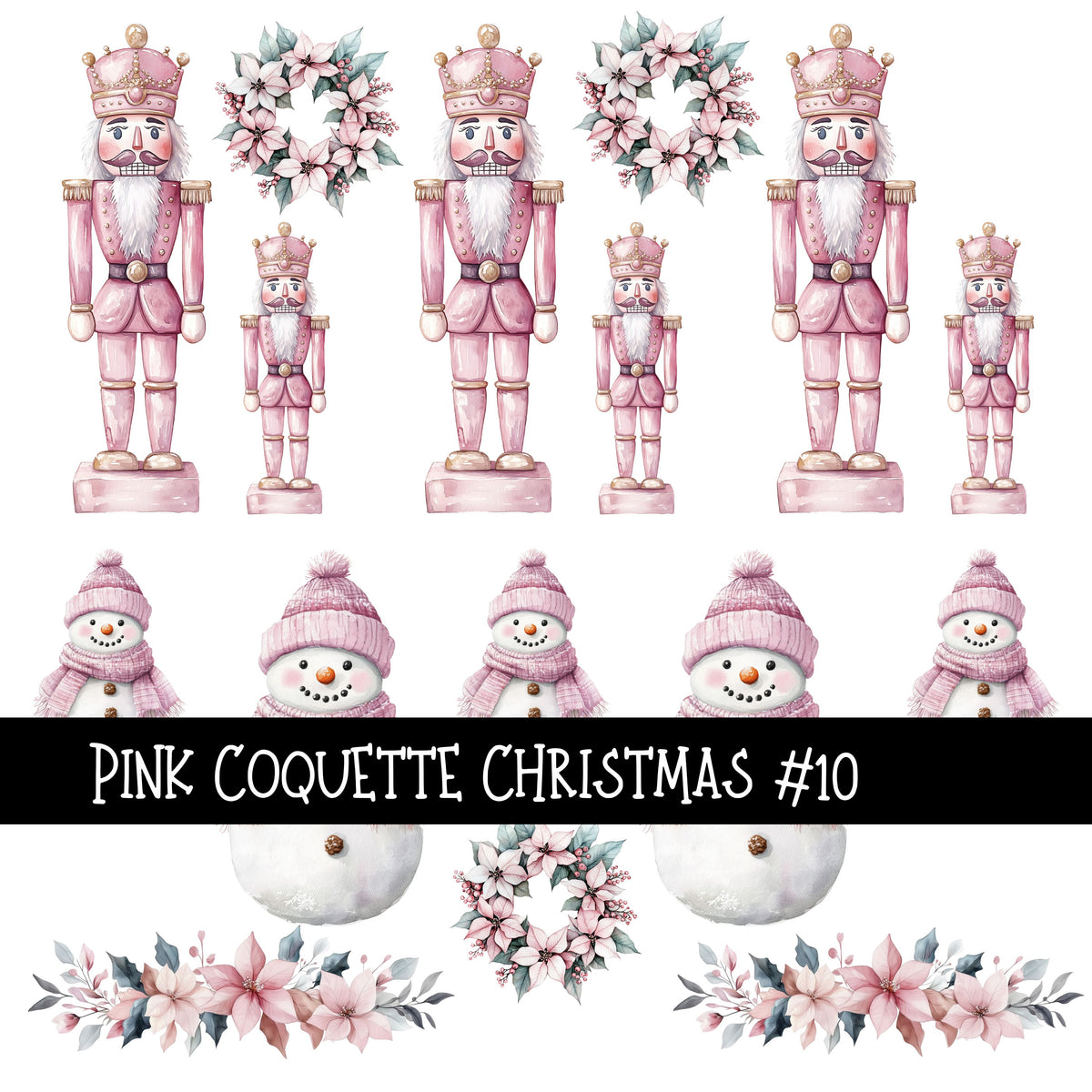 Pink Coquette Christmas 11 UV Decal sheets to choose from