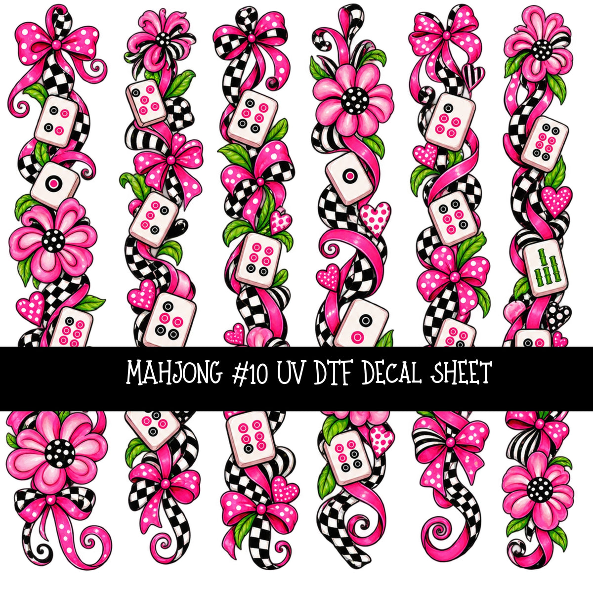 Mahjong UV DTF Decal sheets 11 Designs available