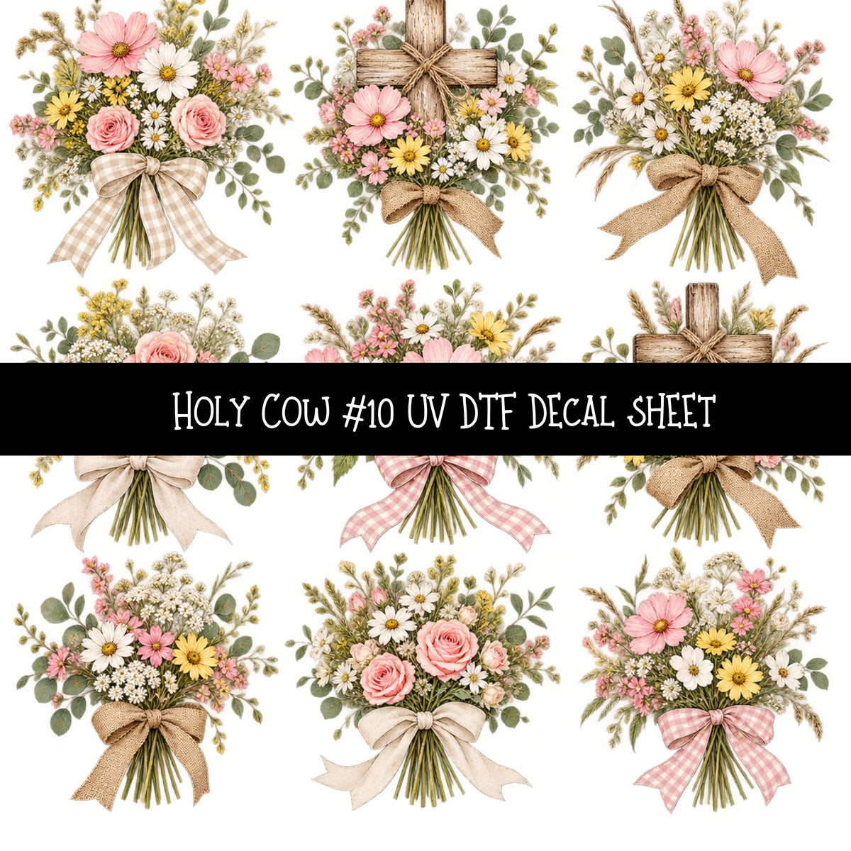 Holy Cow UV DTF Decal sheets 12 Designs available