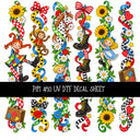 Pippi UV DTF Decal sheets 12 Designs available