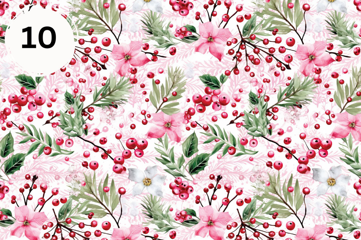 Dreaming of a Pink Christmas vinyl collection- 12x12 sheets- 12designs available