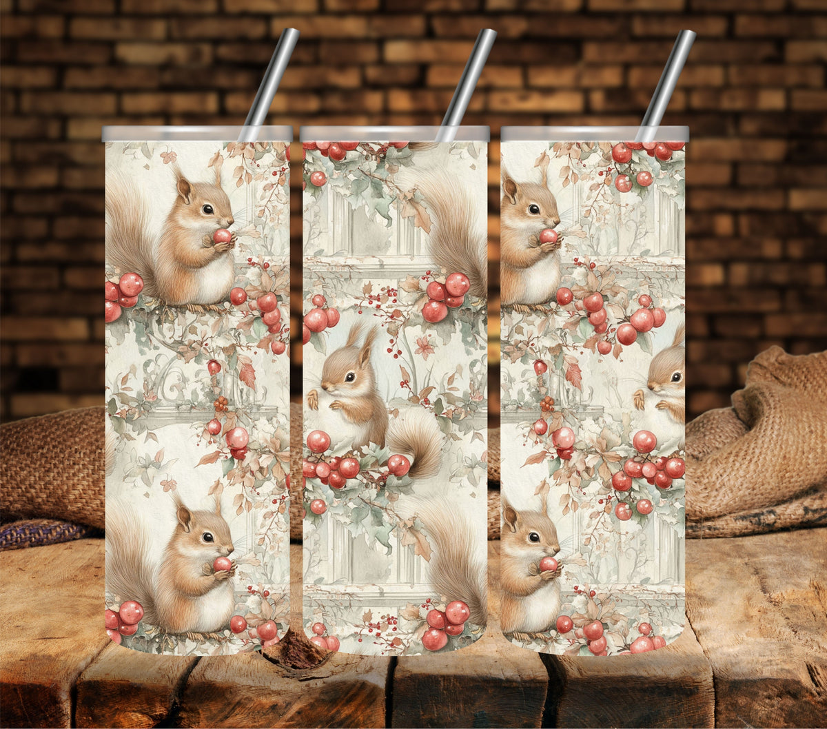 Woodlands Christmas Vinyl tumbler wraps- 18 Designs- 2 Sizes Avaialble