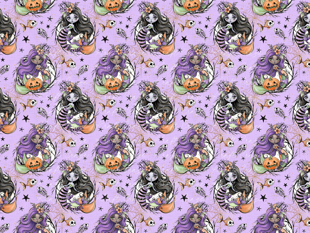 Halloween Mermaids Collection Vinyl collection- 12x12 vinyl sheets-12 designs available