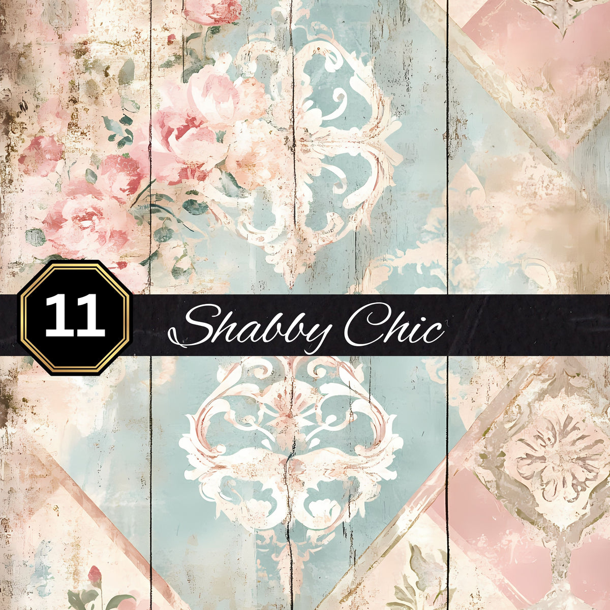 Shabby Vinyl collection- 12x12 vinyl sheets-9 designs available