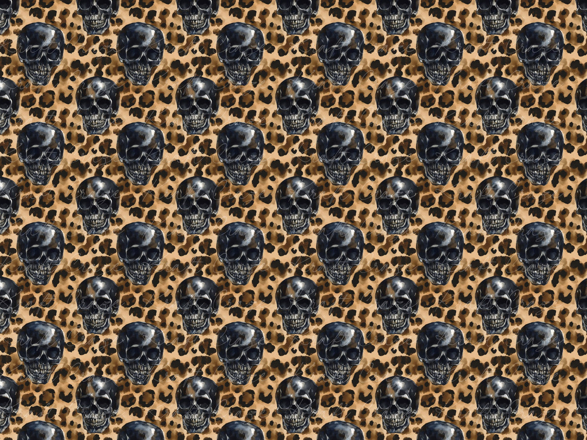 Golden Halloween Leopard Collection 12x12 Vinyl Sheets-12 Designs Available