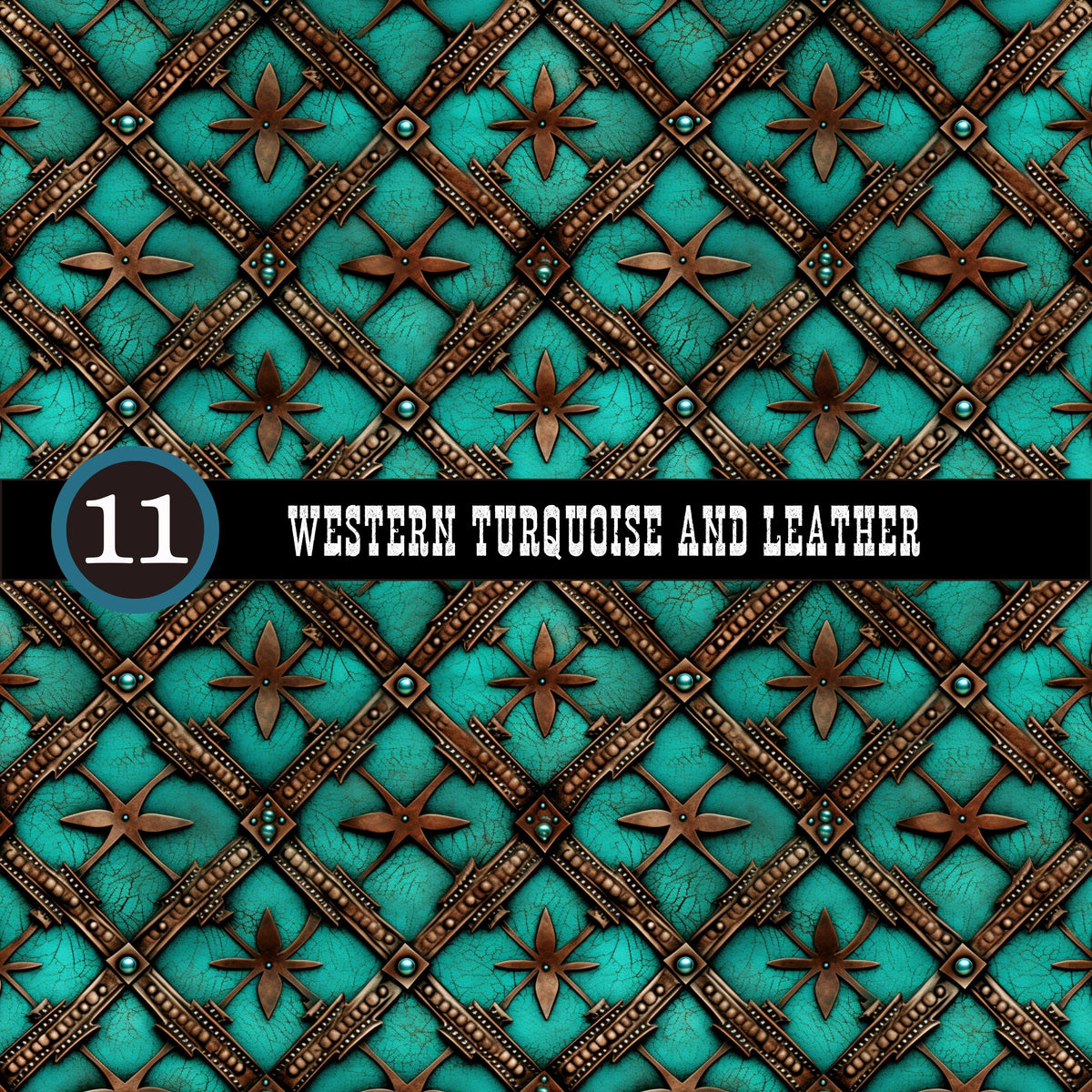 Western Turquoise and Leather Collection Vinyl collection- 12x12 vinyl sheets-20 designs available