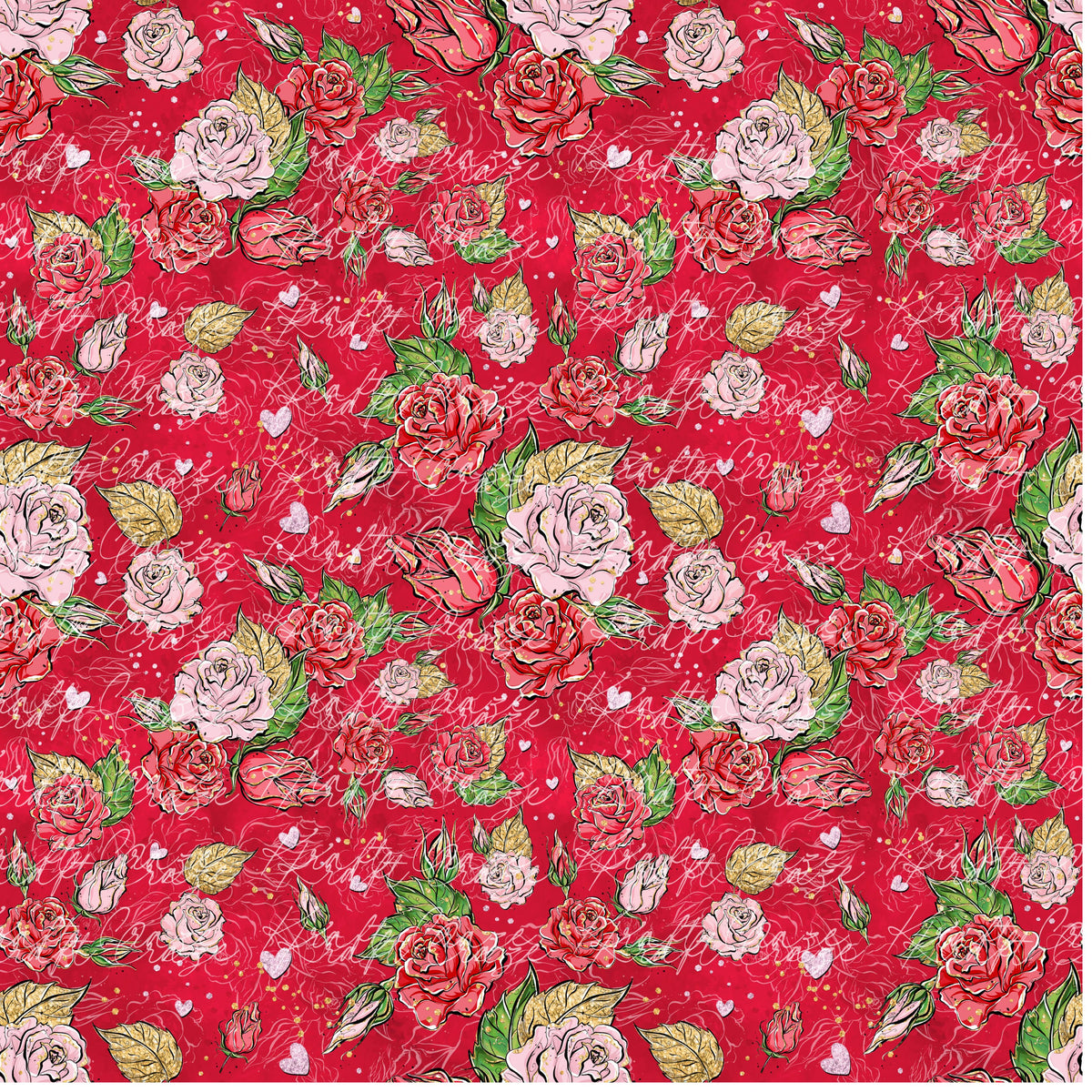 Red and Pink Roses Collection Vinyl collection- 12x12 vinyl sheets-22 designs available