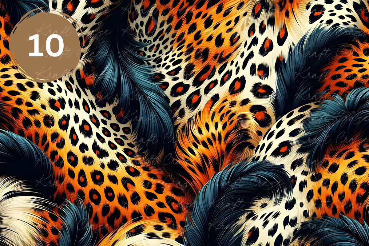 Feather Leopard Vol. 2 Vinyl collection- 12x12 vinyl sheets-20 designs available