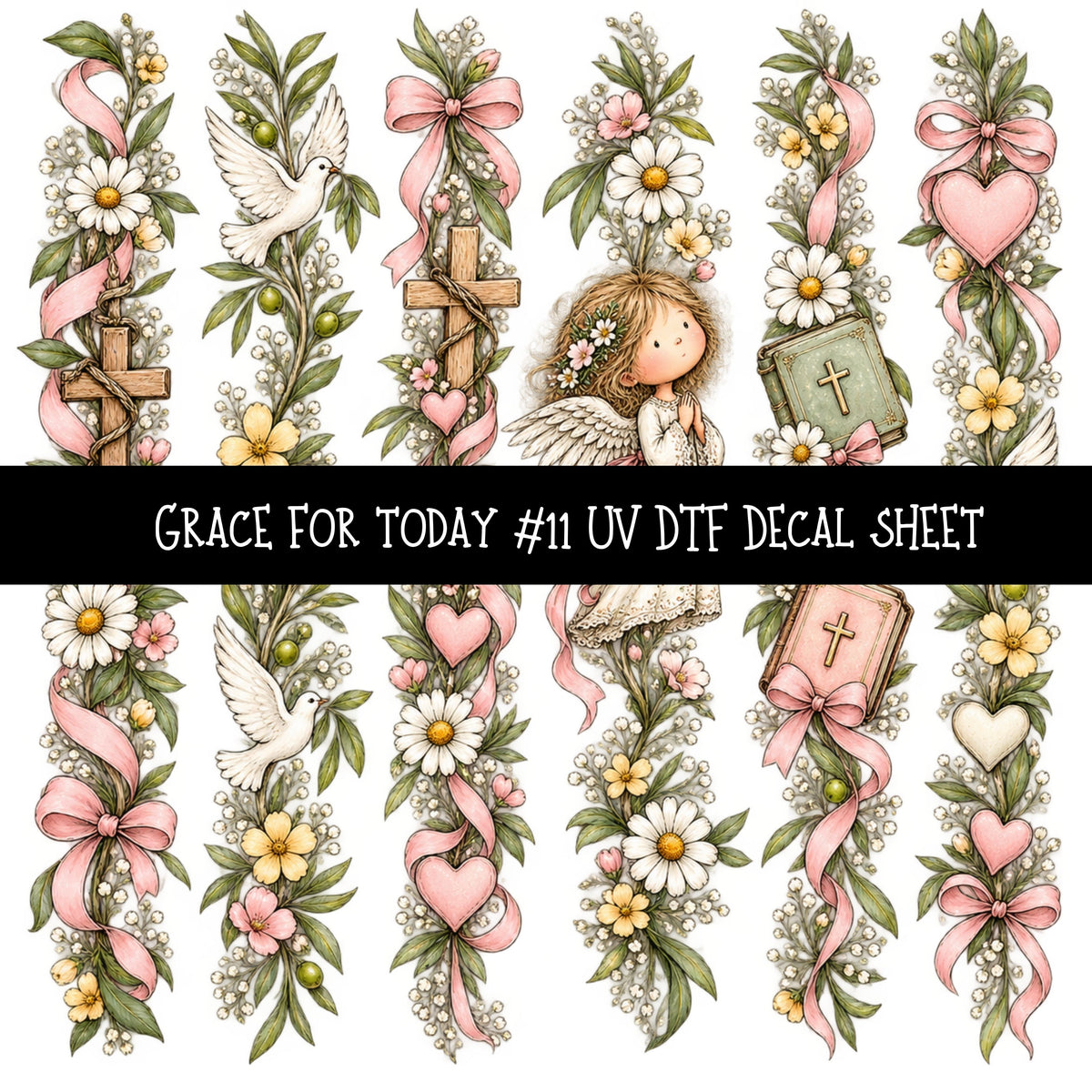 Grace for today UV DTF Decal sheets 12 Designs available