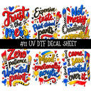 Paint the town UV DTF Decal sheets 13 Designs available