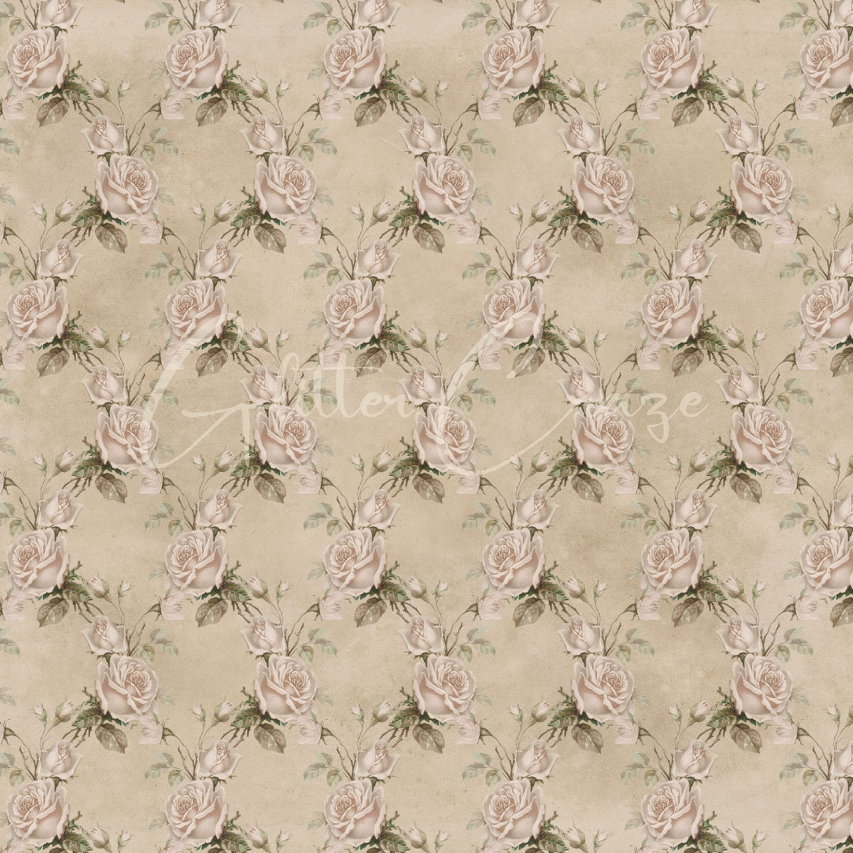 Vintage Brown Floral Collection 12x12 Vinyl sheets- 12 Designs available