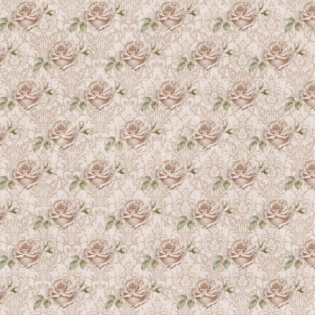 Vintage Brown Floral Collection 12x12 Vinyl sheets- 12 Designs available