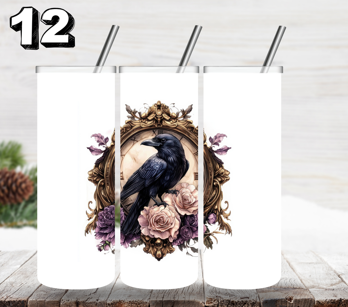 Gothic Raven UV DTF Decal