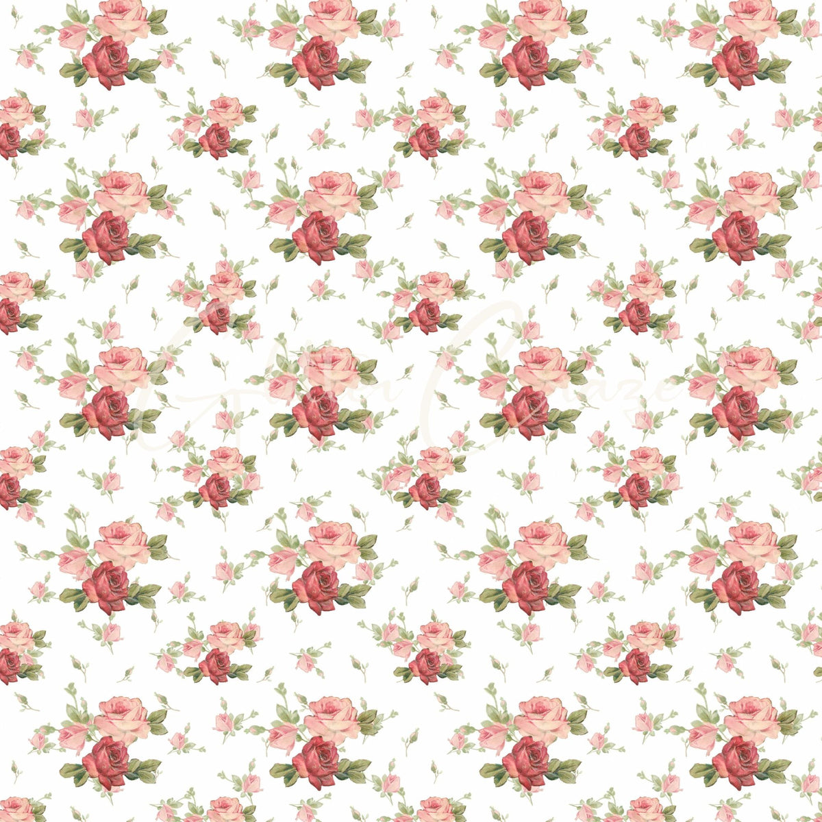 Vintage Pink Floral Collection- 12x12 vinyl sheets- 12 Designs