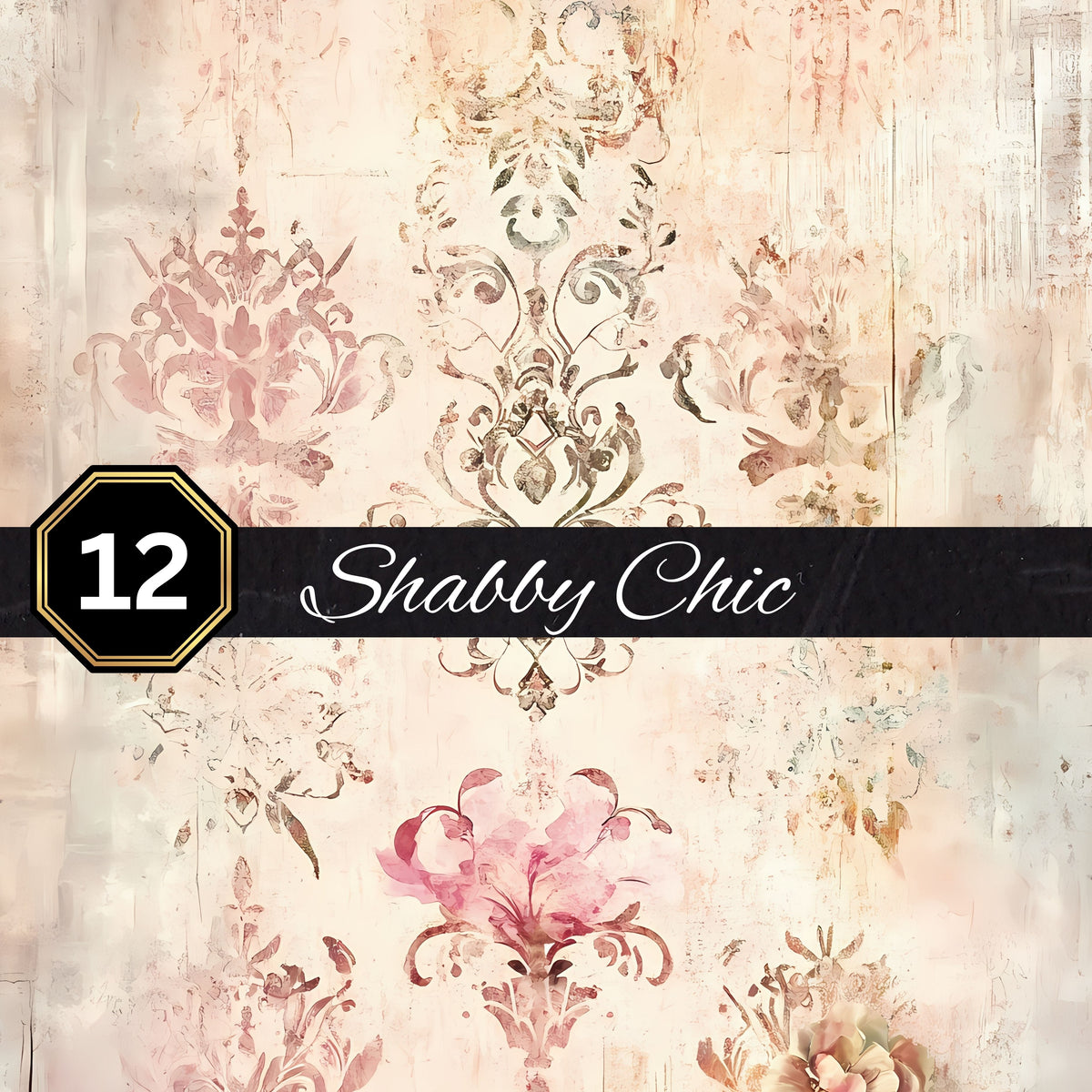 Shabby Vinyl collection- 12x12 vinyl sheets-9 designs available
