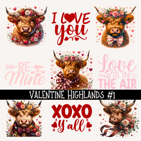 Valentine Highlands UV DTF Decal sheet (2 variants )