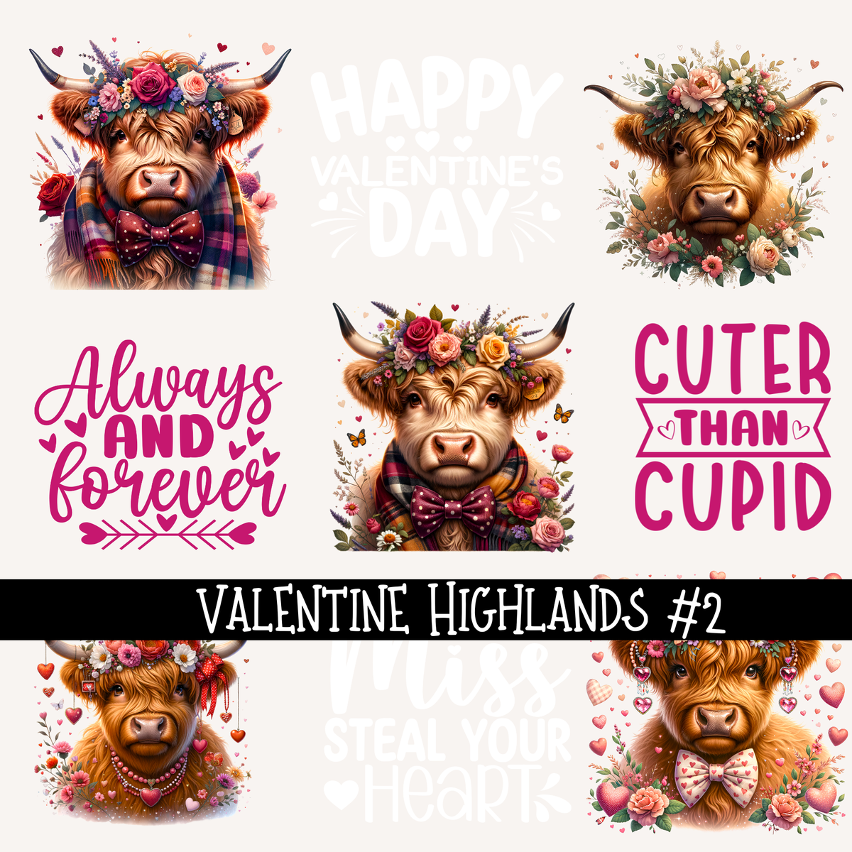 Valentine Highlands UV DTF Decal sheet (2 variants )
