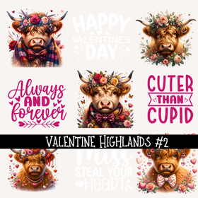Valentine Highlands UV DTF Decal sheet (2 variants )