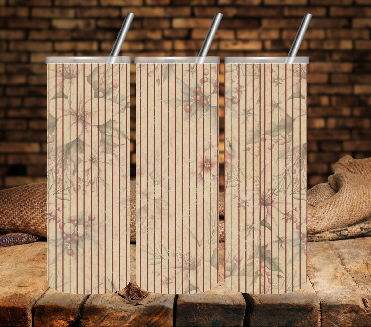 Woodlands Christmas Vinyl tumbler wraps- 18 Designs- 2 Sizes Avaialble