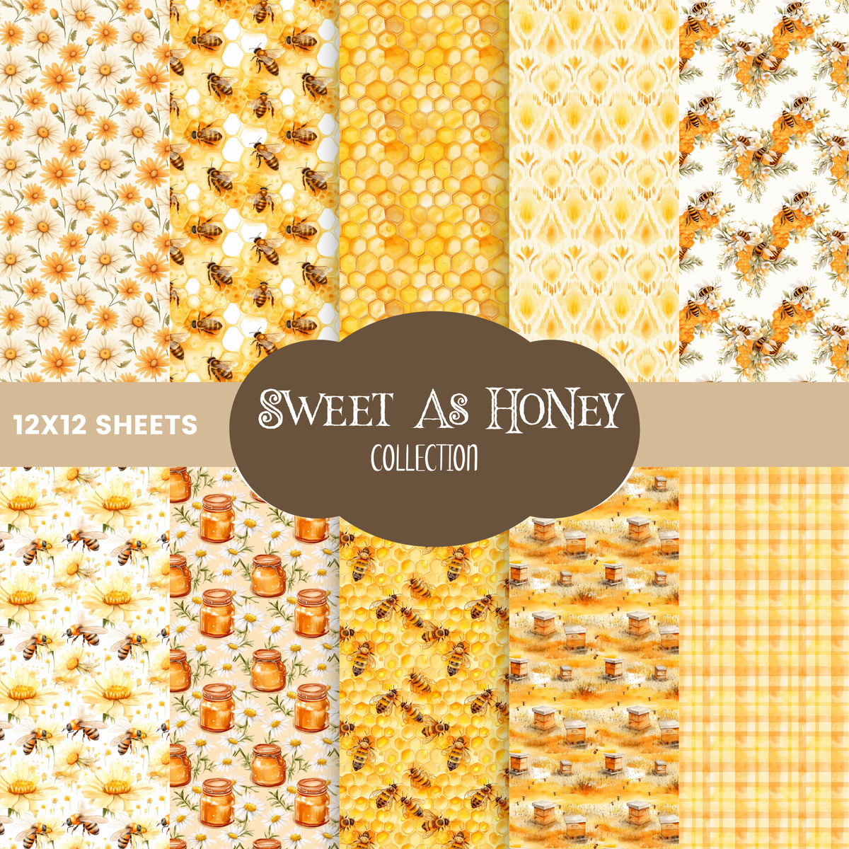 Sweet as Honey - vinyl sheets 10 (Patterns to choose from)
