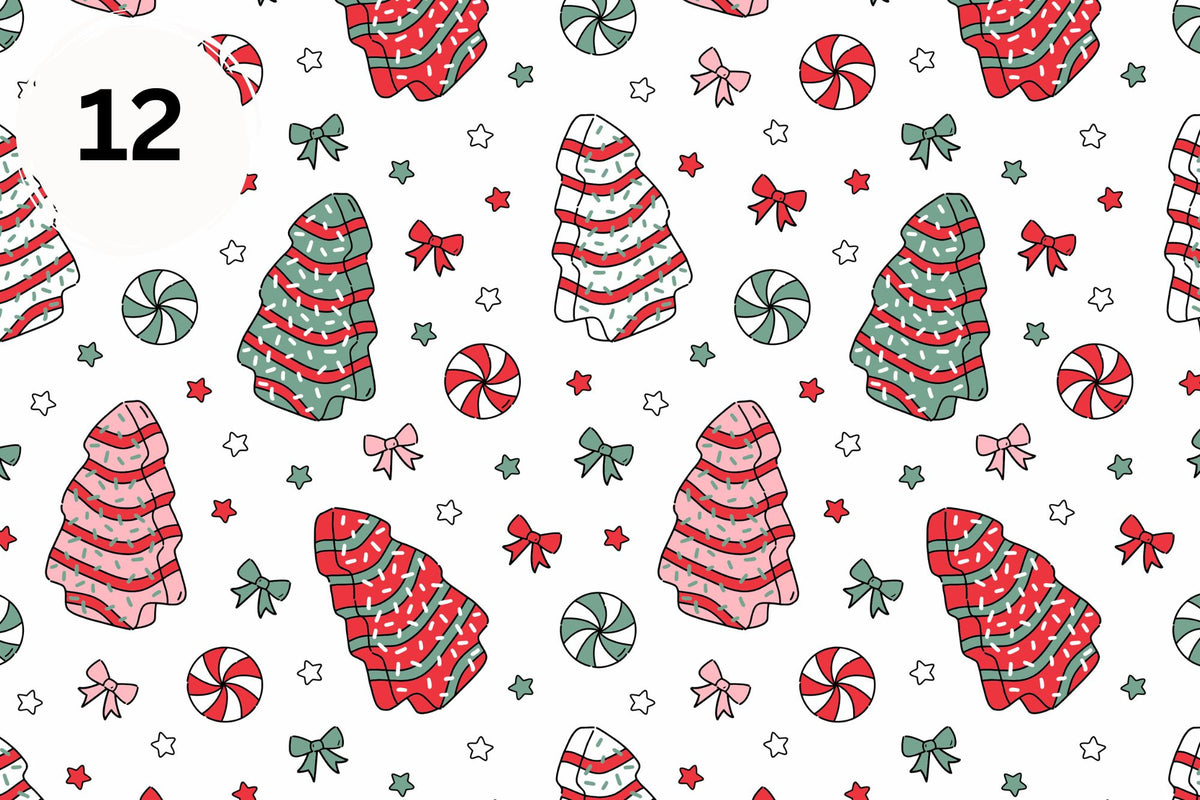 Christmas Cakes vinyl collection- 12x12 sheets- 12 designs available