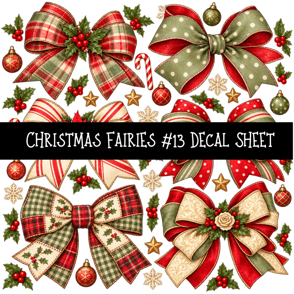 Christmas Fairies UV DTF Decal sheets 13 Designs available