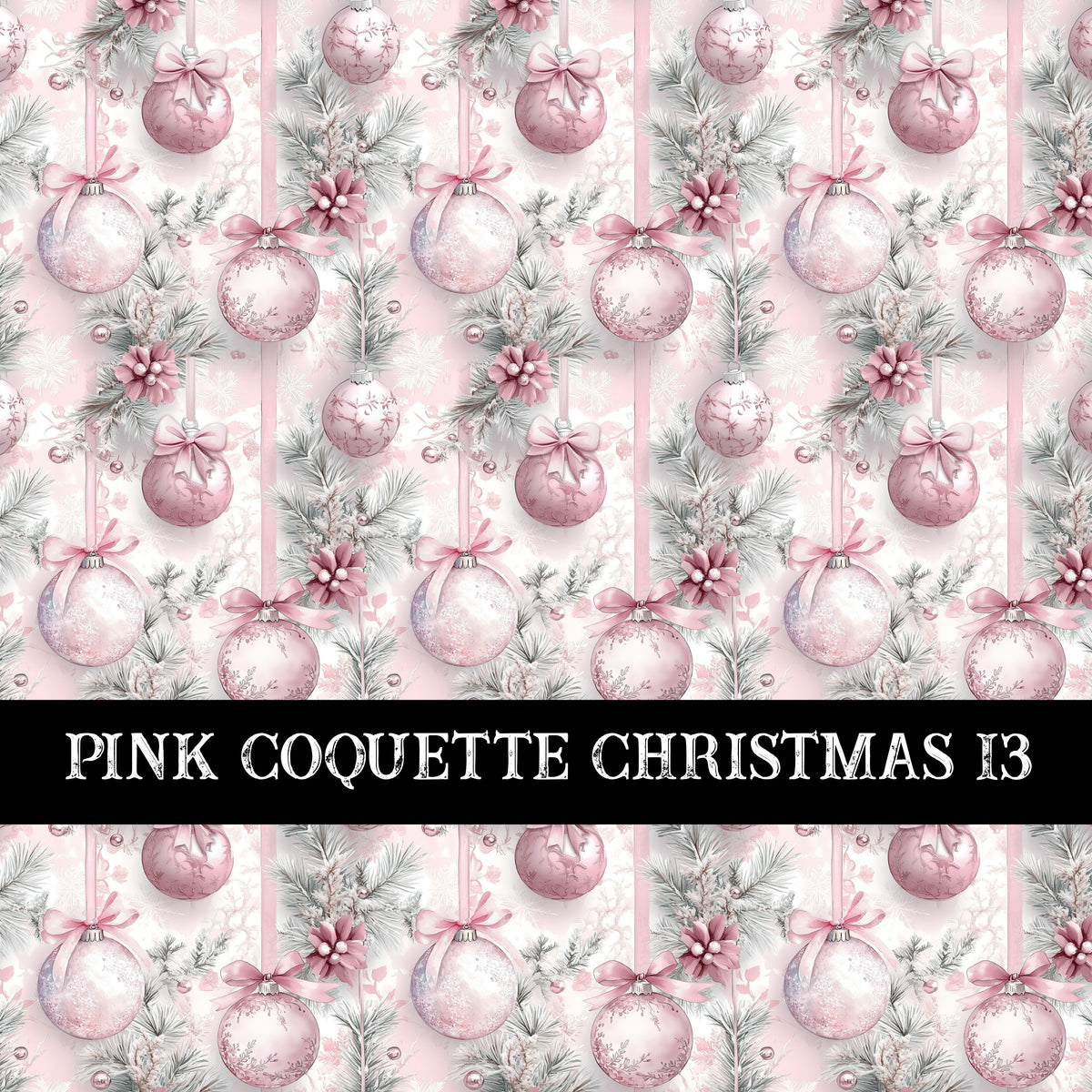 Pink Coquette Christmas  Collection vinyl sheets 14 Patterns to choose from
