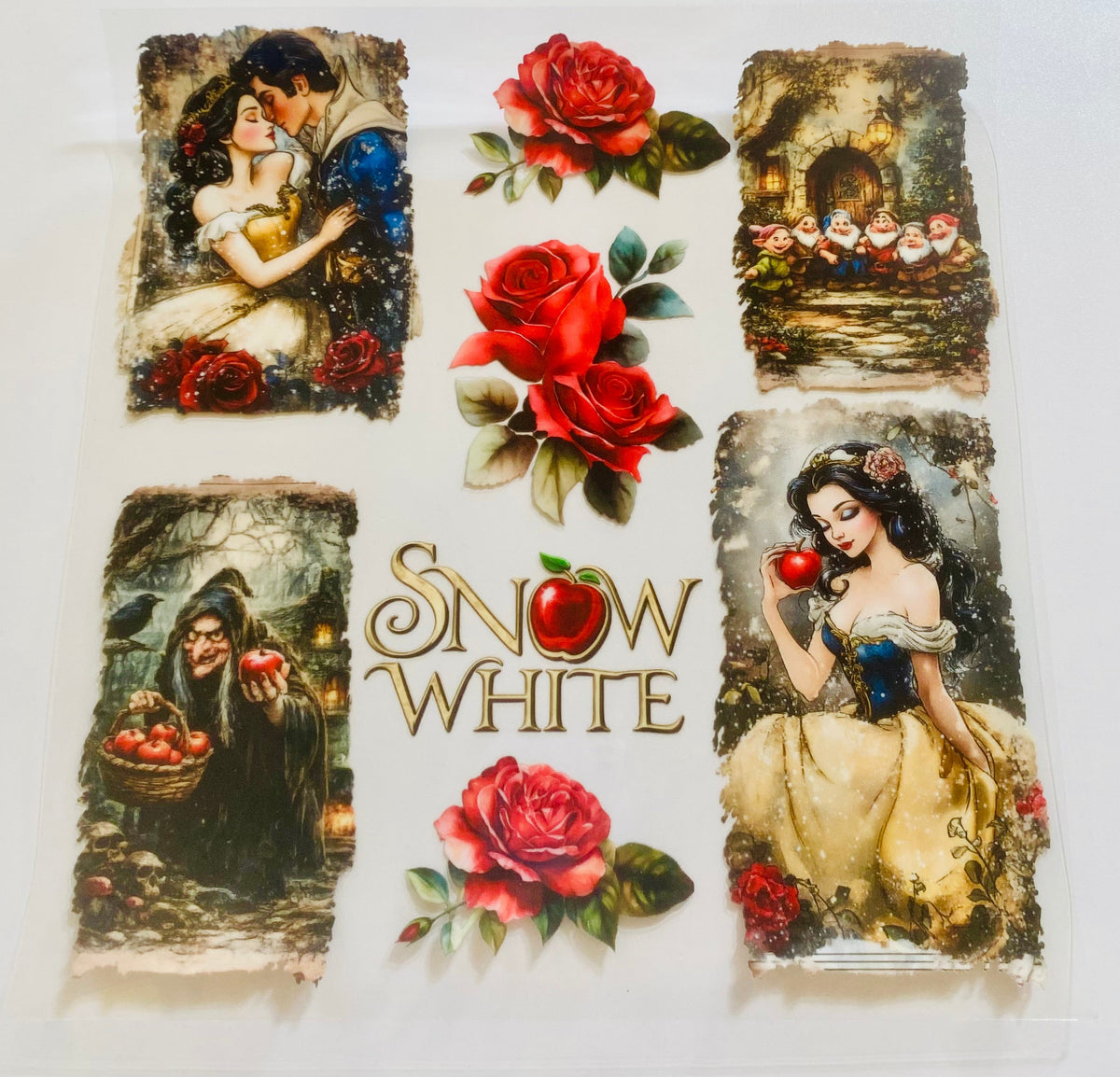 #161 Double Sided Snow White Torn Pages