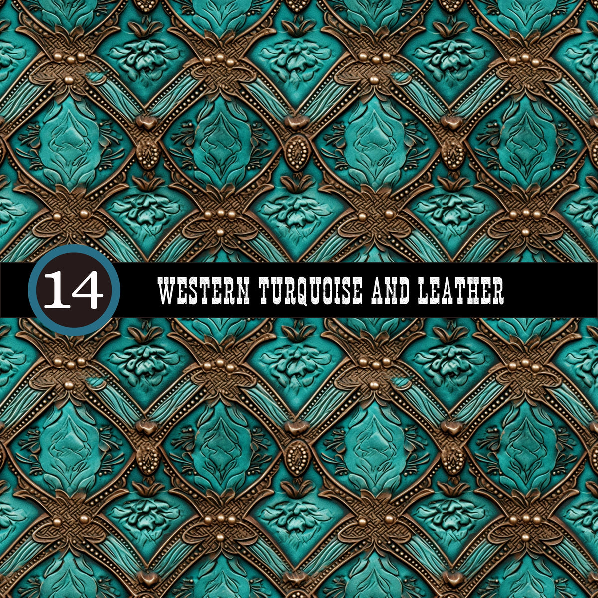 Western Turquoise and Leather Collection Vinyl collection- 12x12 vinyl sheets-20 designs available
