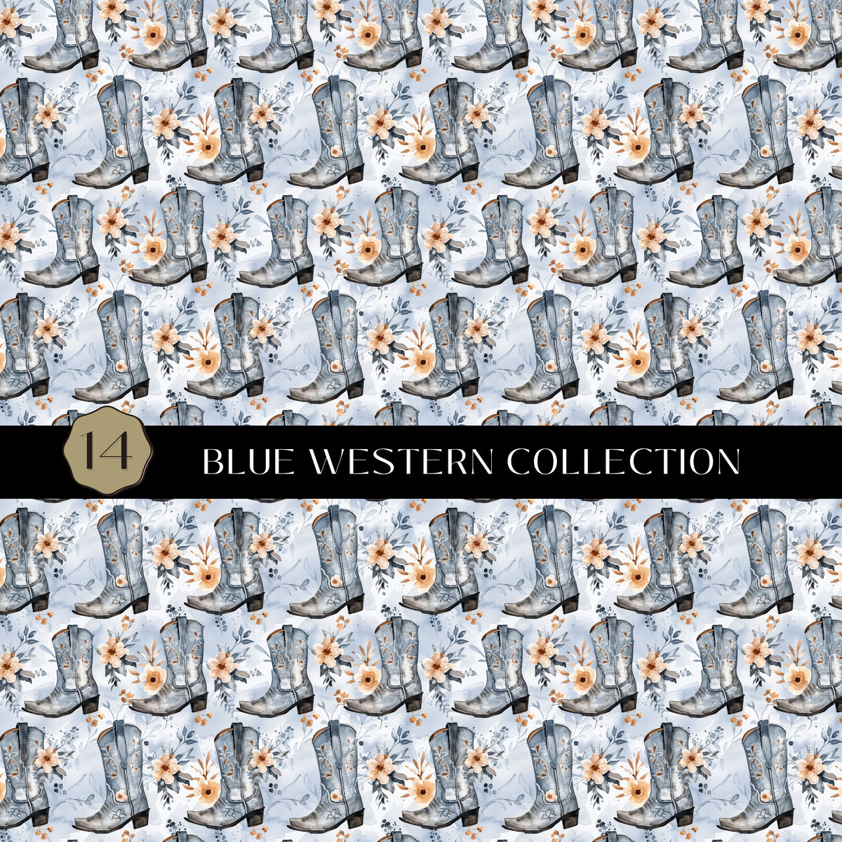 Blue Western Vinyl collection- 12x12 vinyl sheets-16 designs available