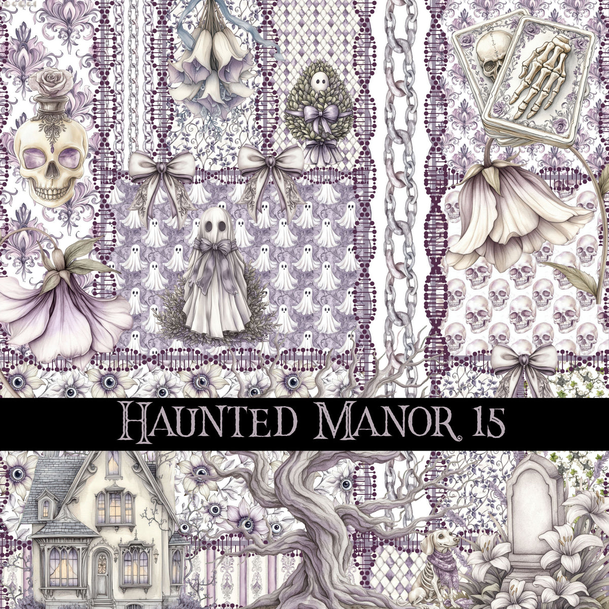 Haunted Manor Vinyl collection- 12x12 vinyl sheets-16 designs available