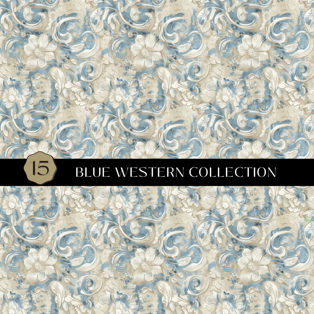 Blue Western Vinyl collection- 12x12 vinyl sheets-16 designs available