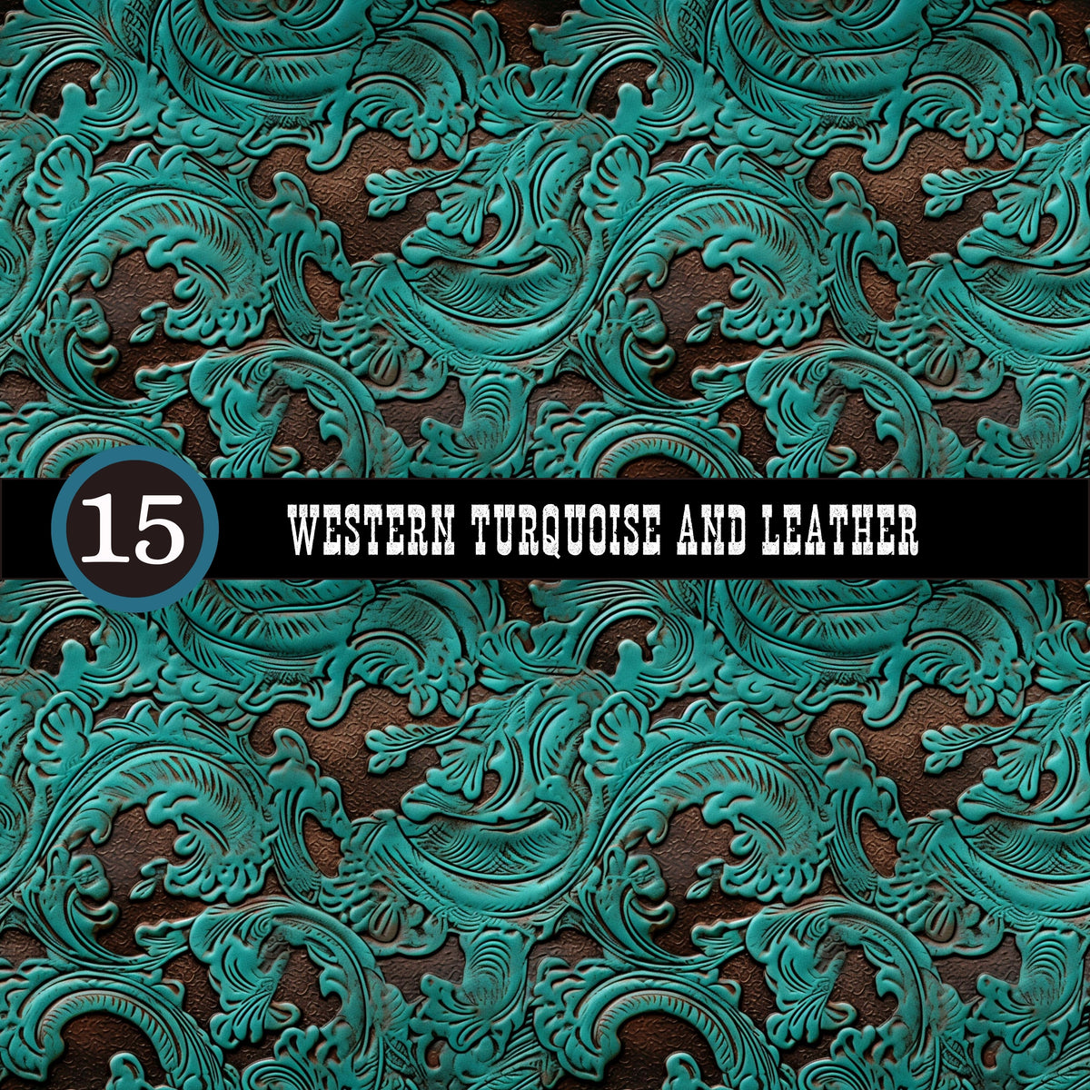 Western Turquoise and Leather Collection Vinyl collection- 12x12 vinyl sheets-20 designs available