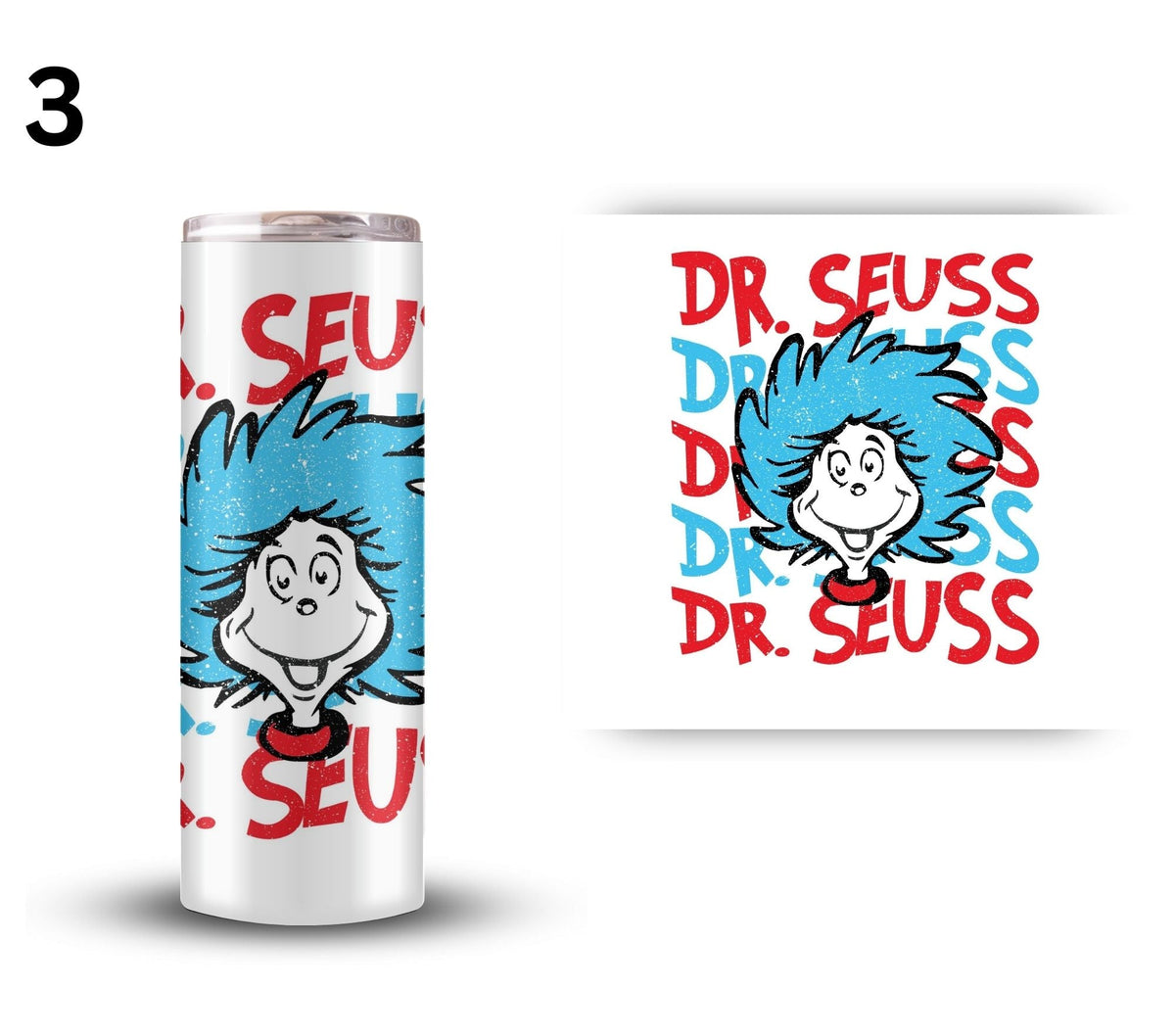 Seuss UV DTF Decals- 12 designs 4 Sizes