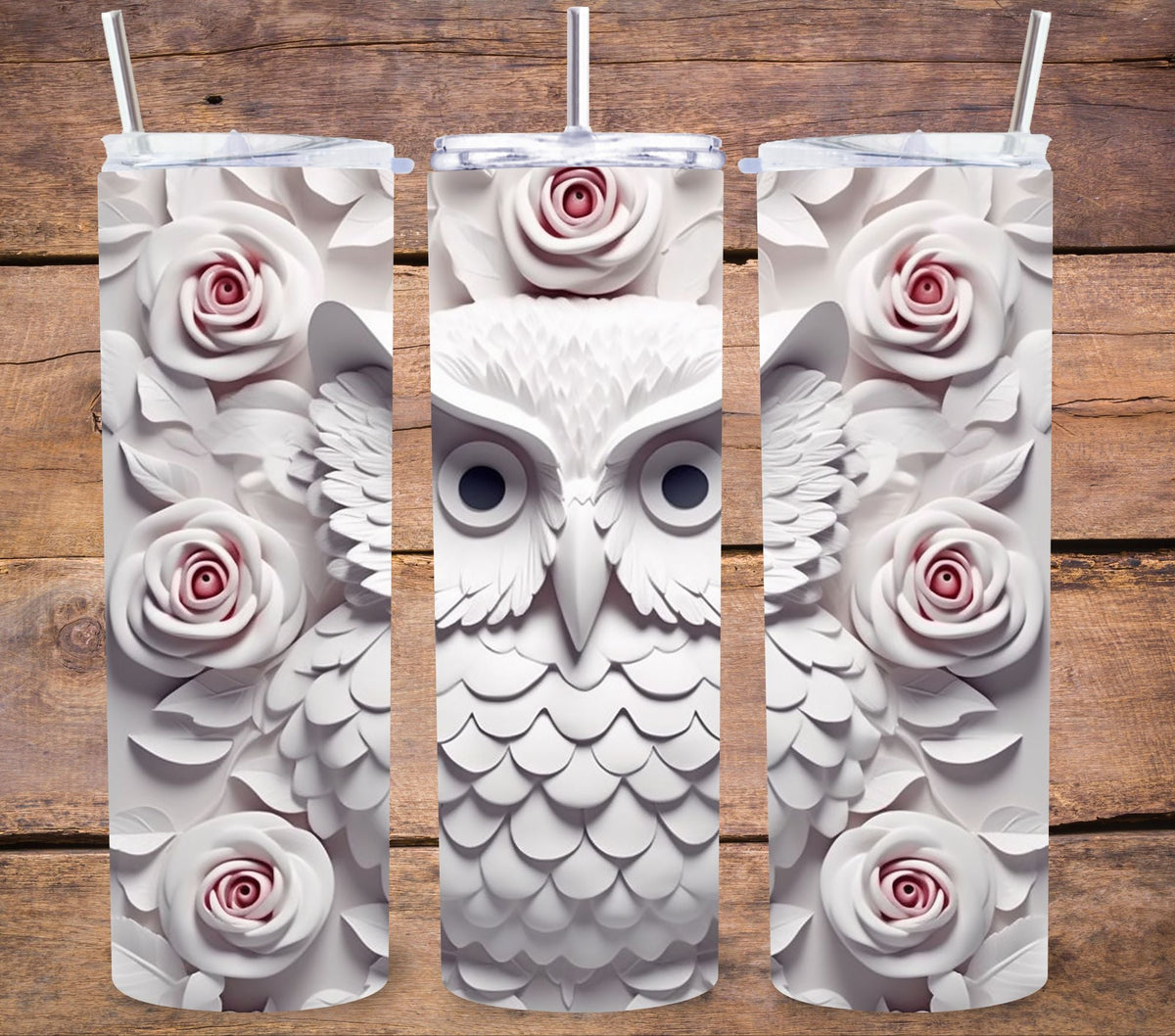 3D Owl Tumbler wraps- 8 Designs