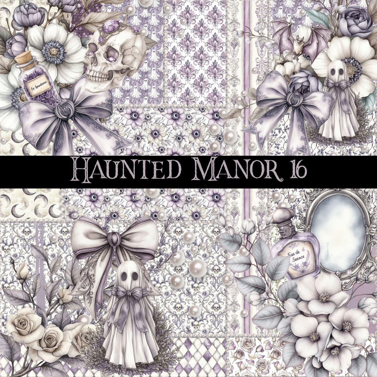 Haunted Manor Vinyl collection- 12x12 vinyl sheets-16 designs available