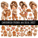 Gingerbread Friends UV DTF Decal sheets 10 Designs available