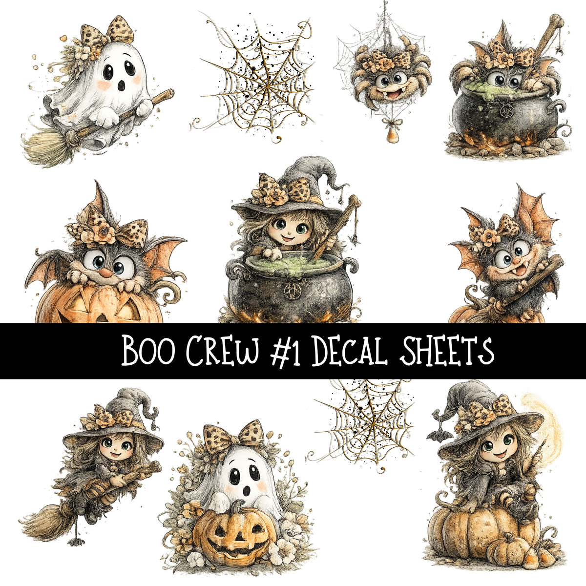 Boo Crew UV DTF Decal sheets 3 designs available