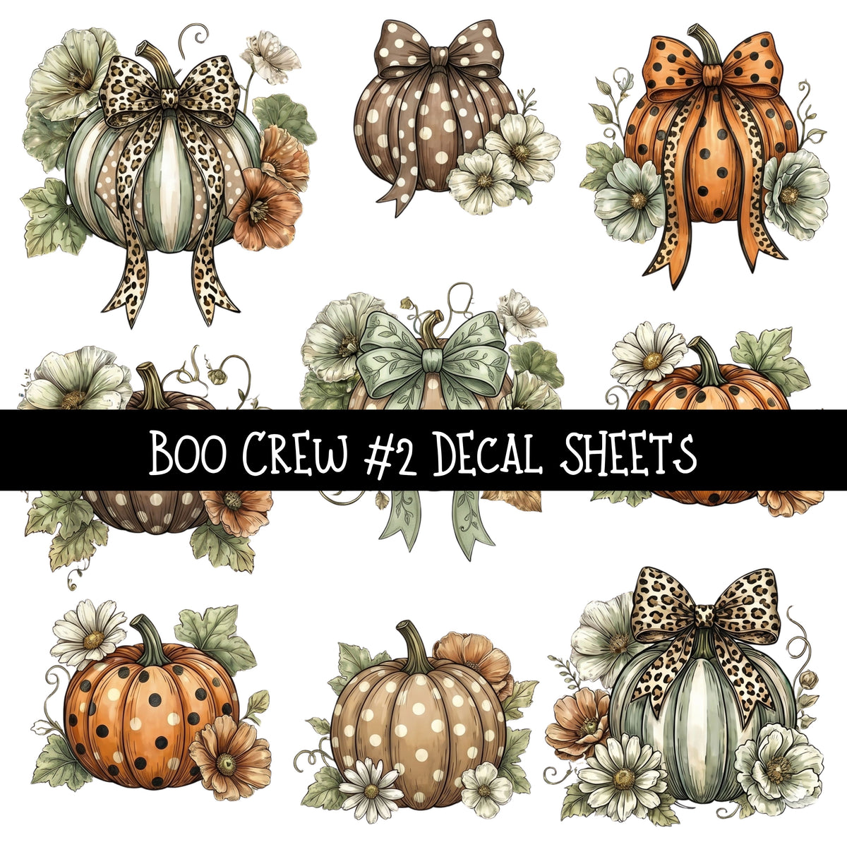 Boo Crew UV DTF Decal sheets 3 designs available