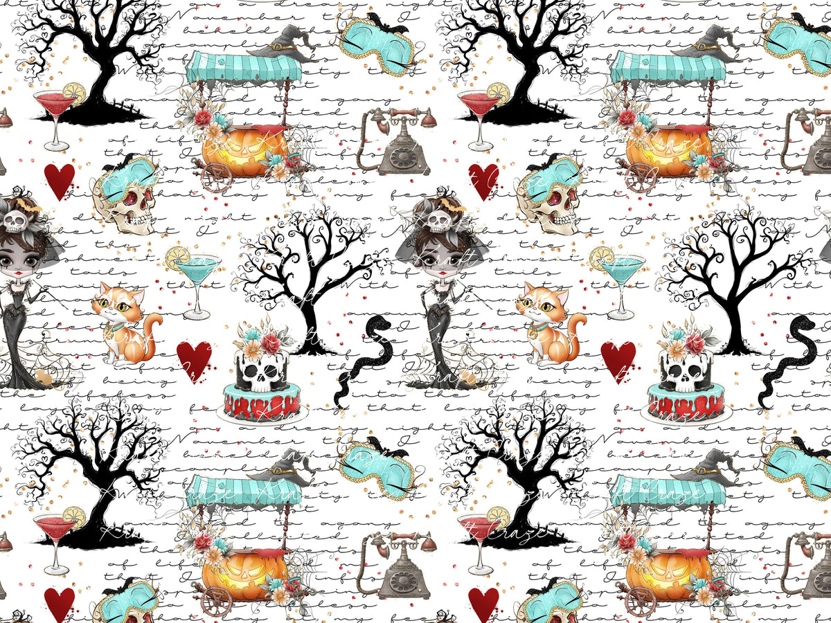 Halloween Tiffany Vinyl collection- 12x12 vinyl sheets-20 designs available