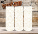 White Floral Tool UV DTF Tumbler wrap 10 Designs