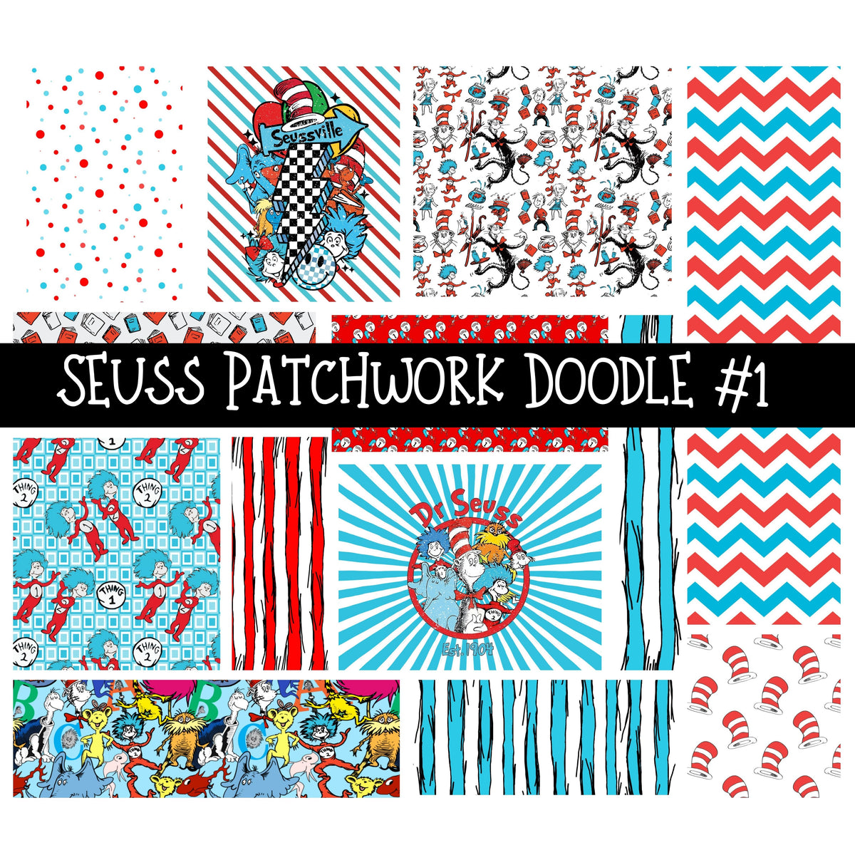 Seuss Doodle Patchwork Sets 2 sets to choose from